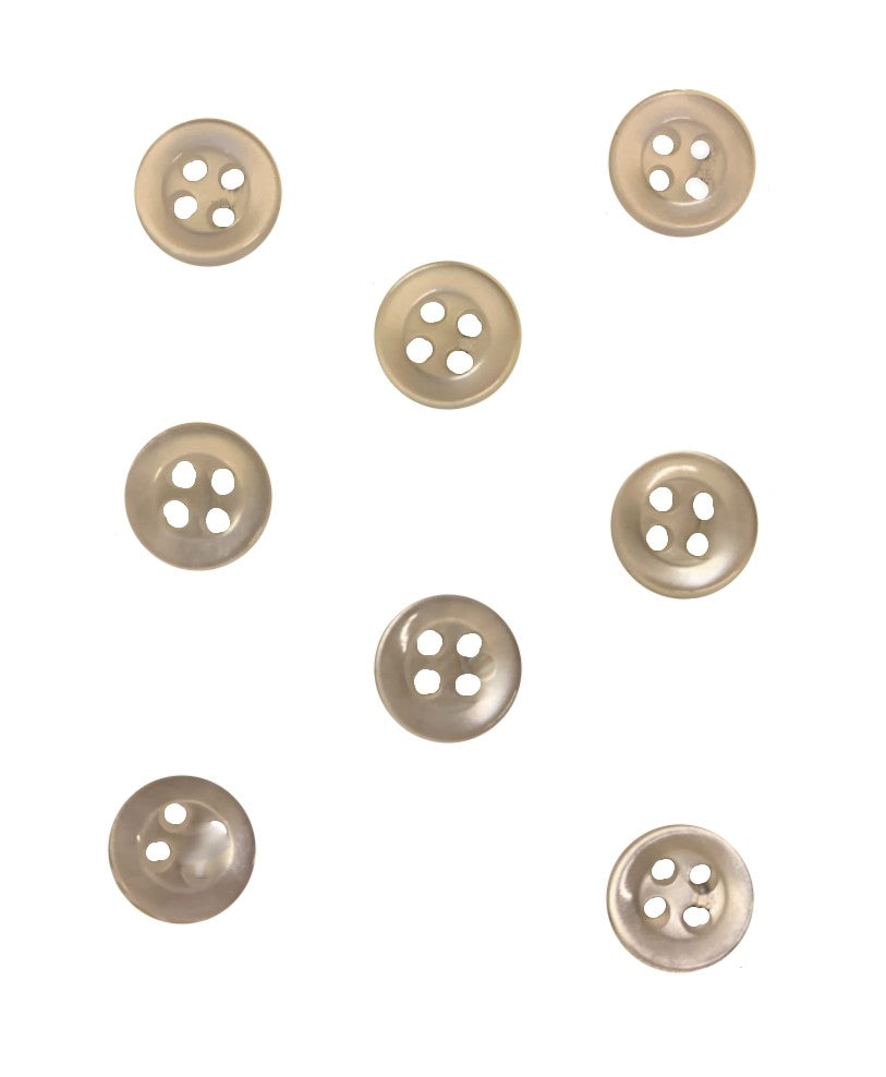 La Mode Iridescent White  3/8 in (9MM) Buttons 8 piece, 4 hole, #48225