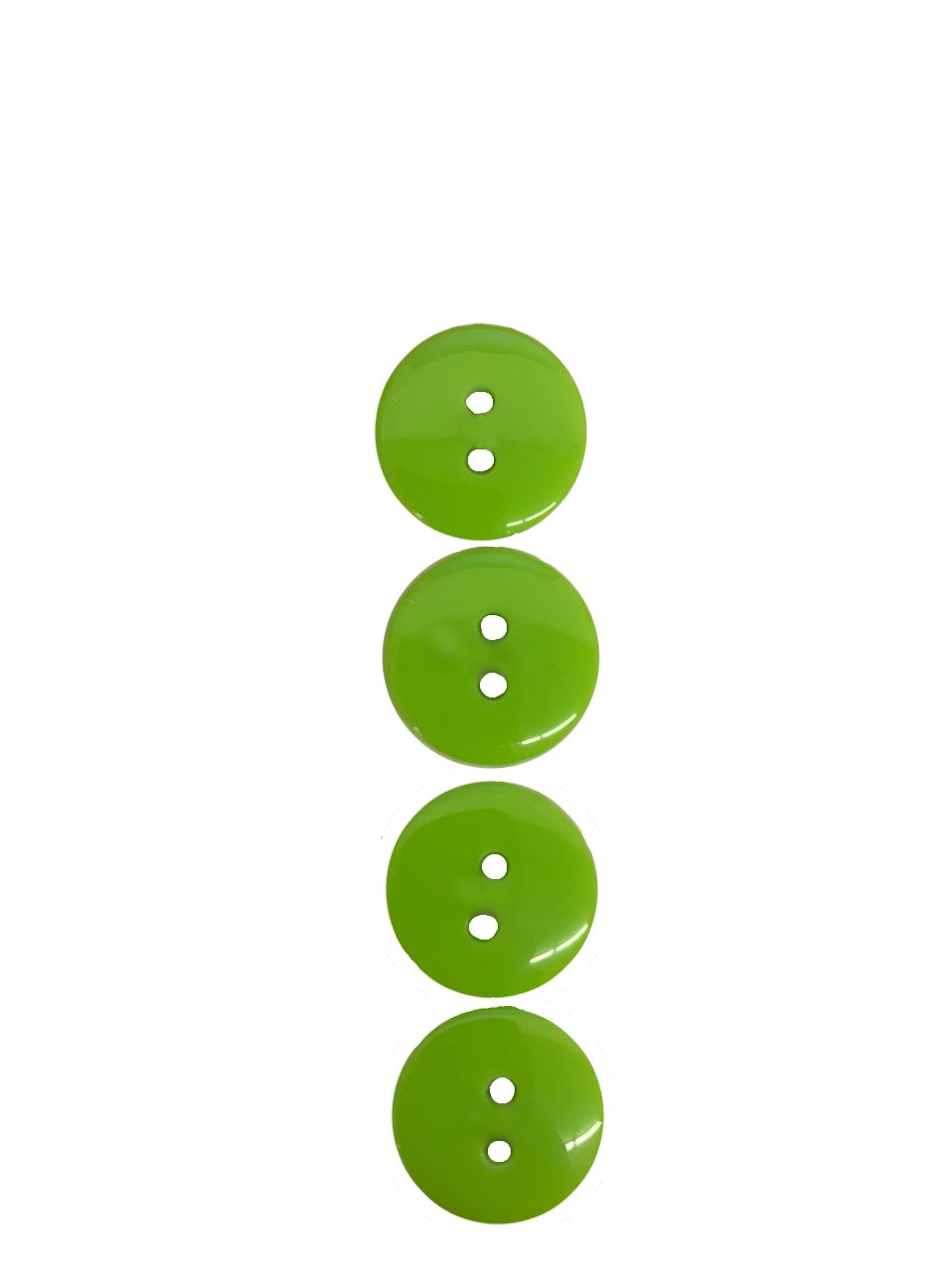 La Mode Lime Green  5/8 in (16MM) Buttons 4 piece, 2 hole #35002