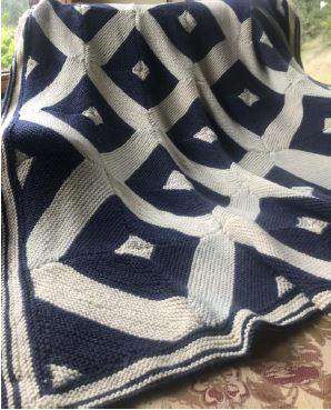 A Thin Blue Line Afghan by Susan Melka For Alpaca Direct  *Pattern*