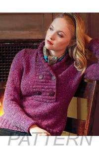 Debbie Bliss Shawl Collared Sweater PATTERN ONLY