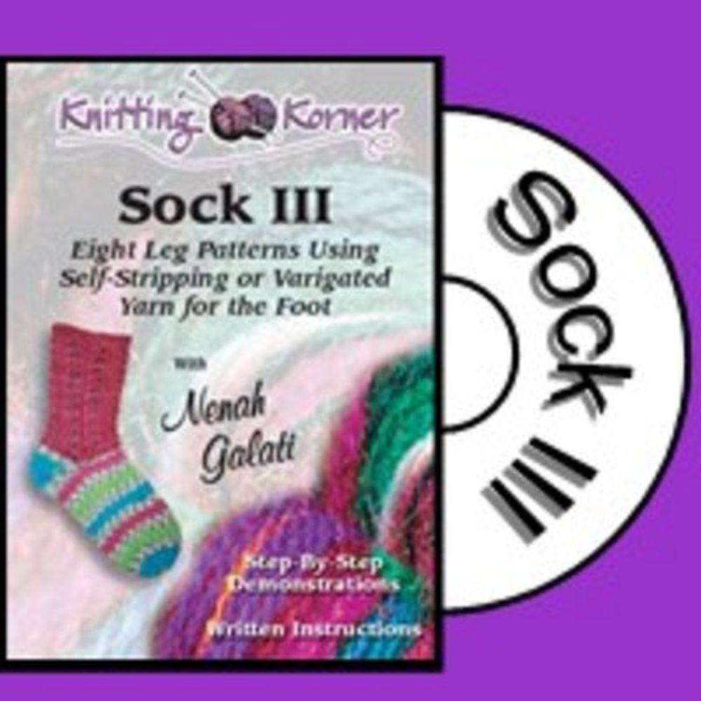 Knitting Korner DVD: Sock III:  Eight Leg Patterns Using Self-Striping or Varigated Yarn
