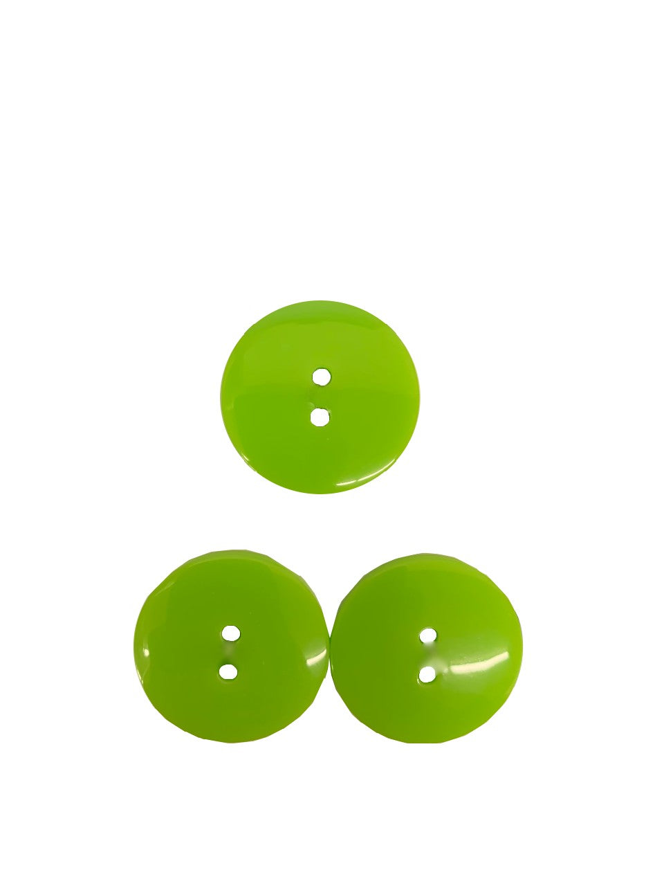 La Mode Lime Green 7/8" (22MM) buttons 3 piece, 2 hole Spectrum Cool #35003A