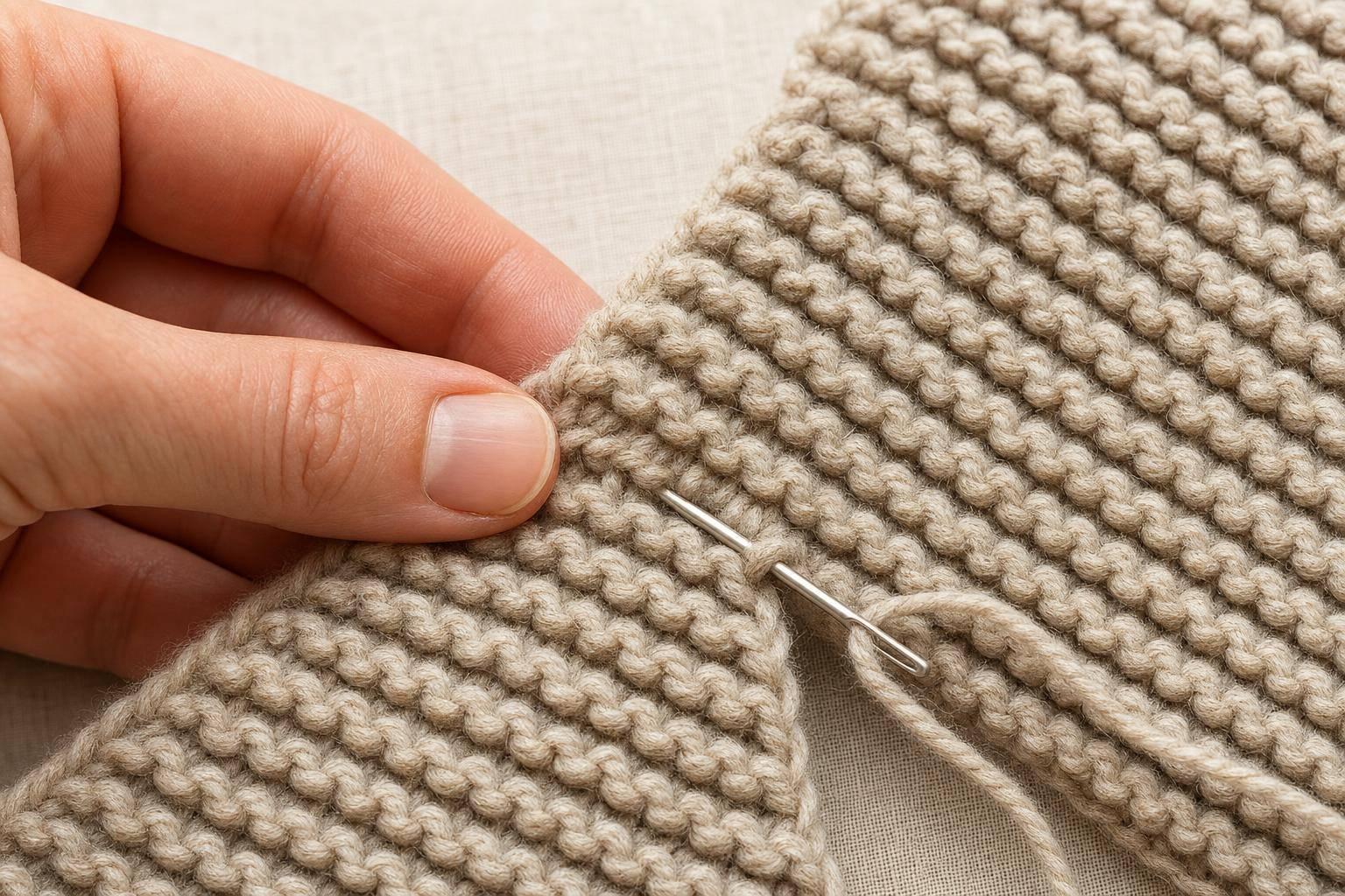 Invisible Garter Stitch Seam: Step-by-Step