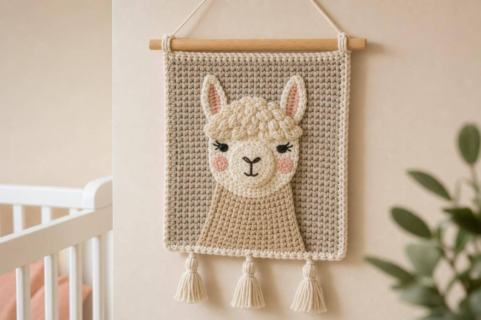 How To Crochet Alpaca Wall Hanging For Nursery