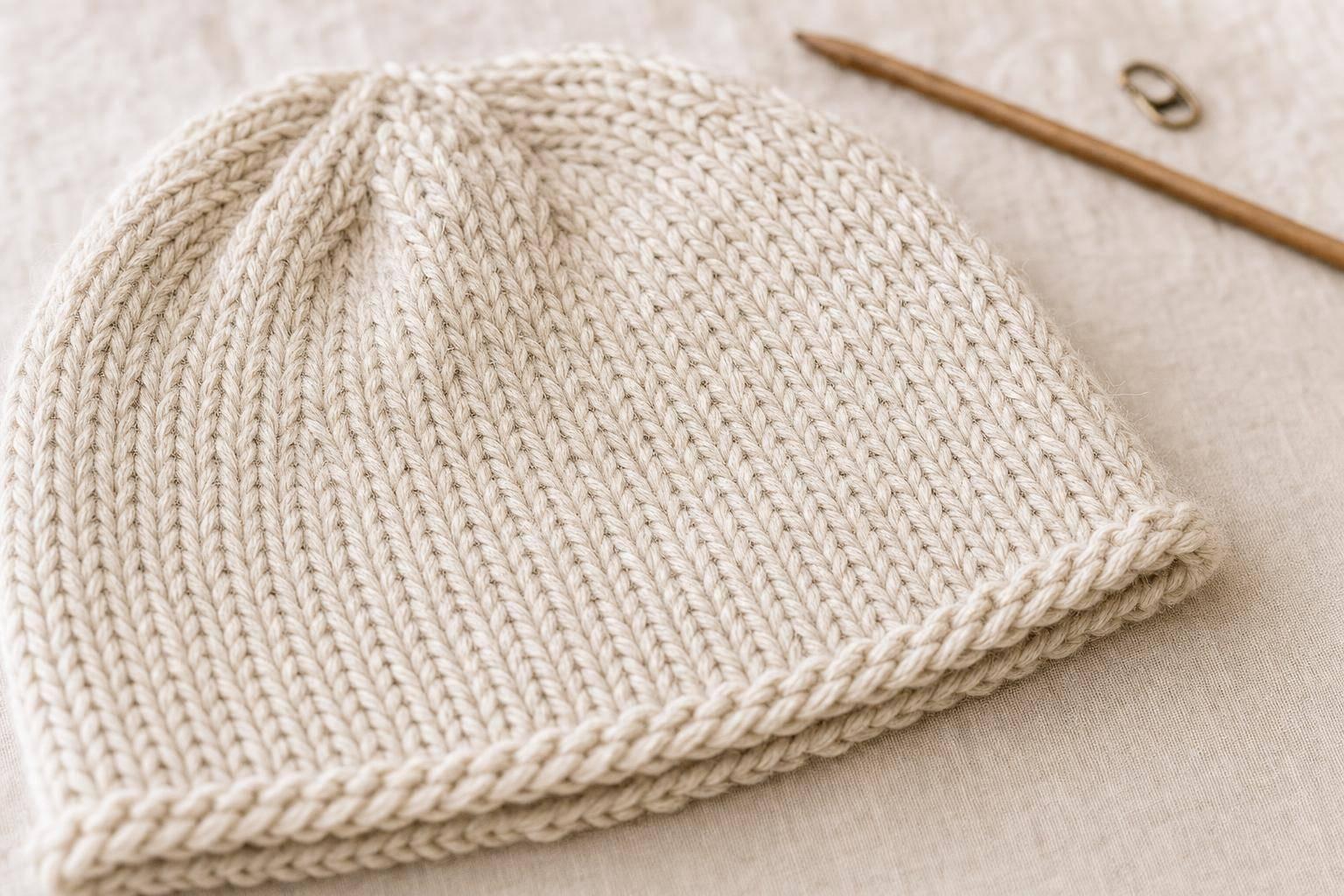 Free Knitted Baby Hat Pattern in Alpaca Yarn