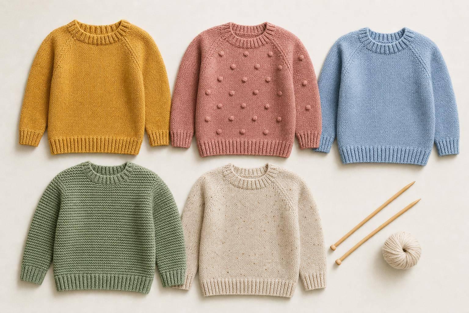 5 Easy Kids Sweater Patterns for Straight Needles