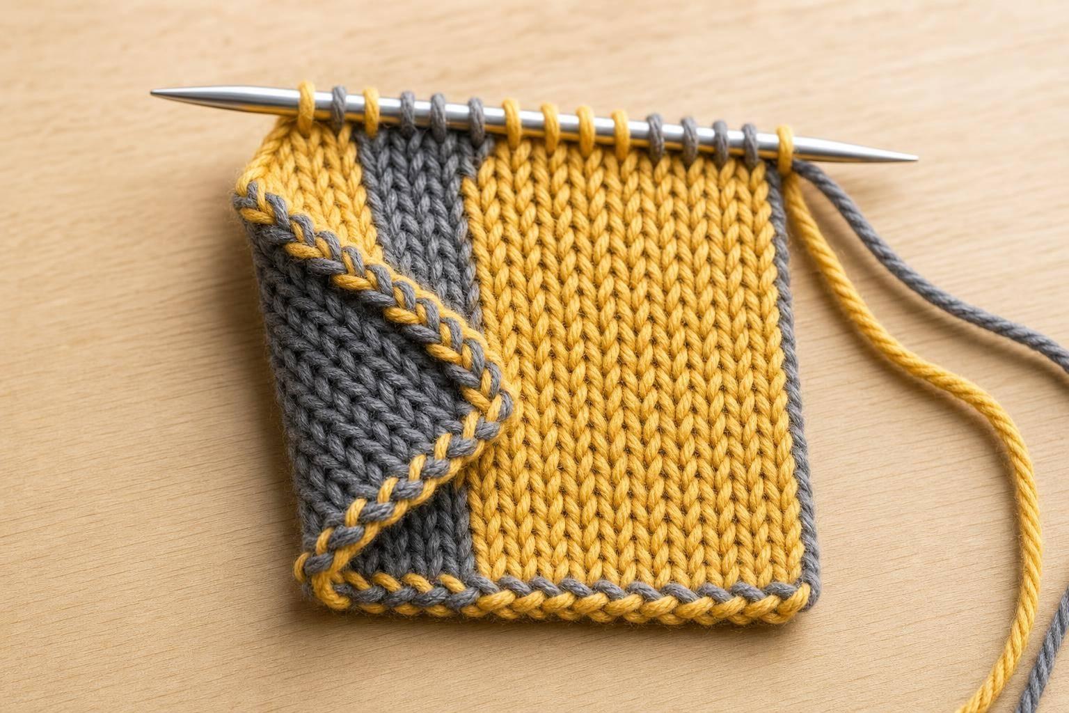 2-Color Bind-Off for Double Knitting