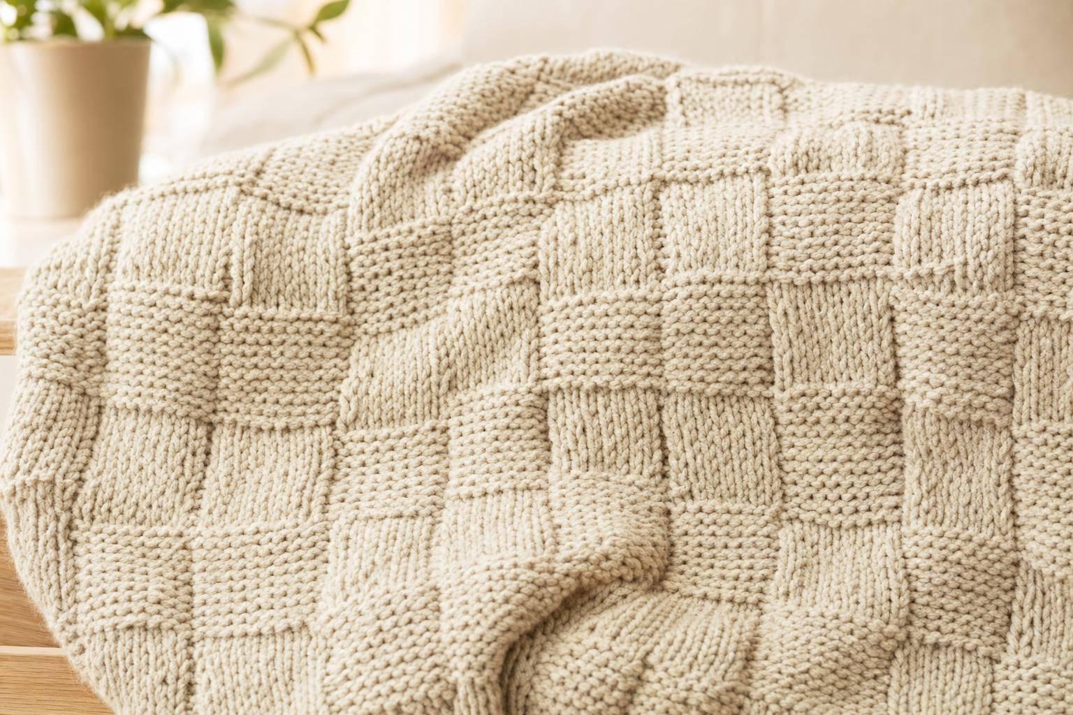 Free Basketweave Blanket Knit Pattern