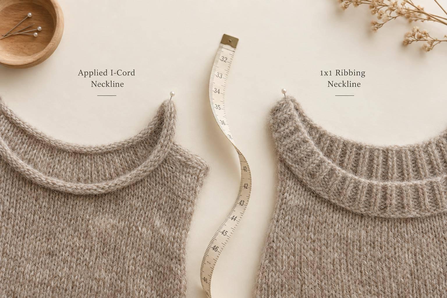 Applied I-Cord vs Ribbing For Necklines