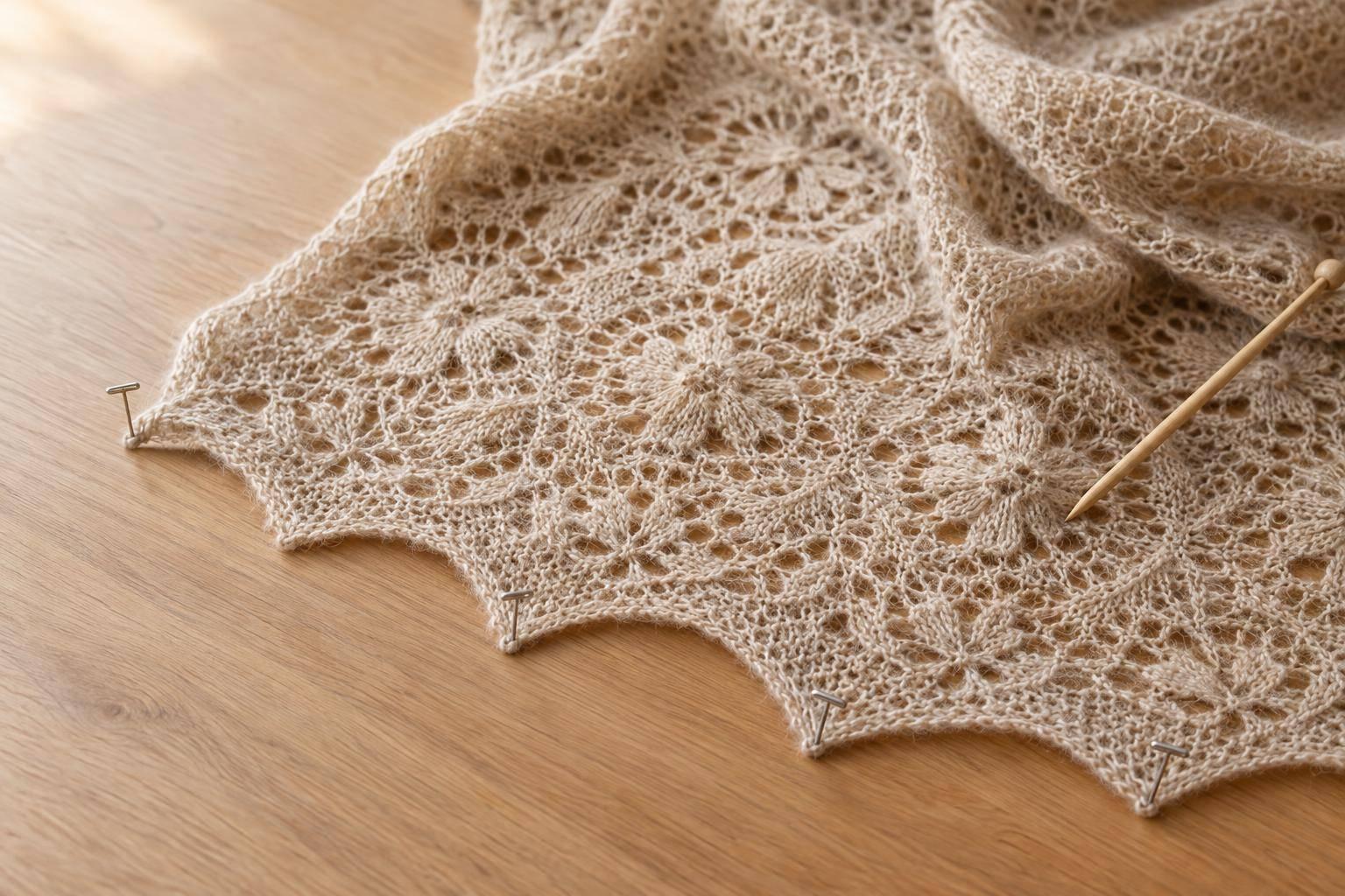 Floral Alpaca Lace Shawl: Free Knitting Pattern PDF
