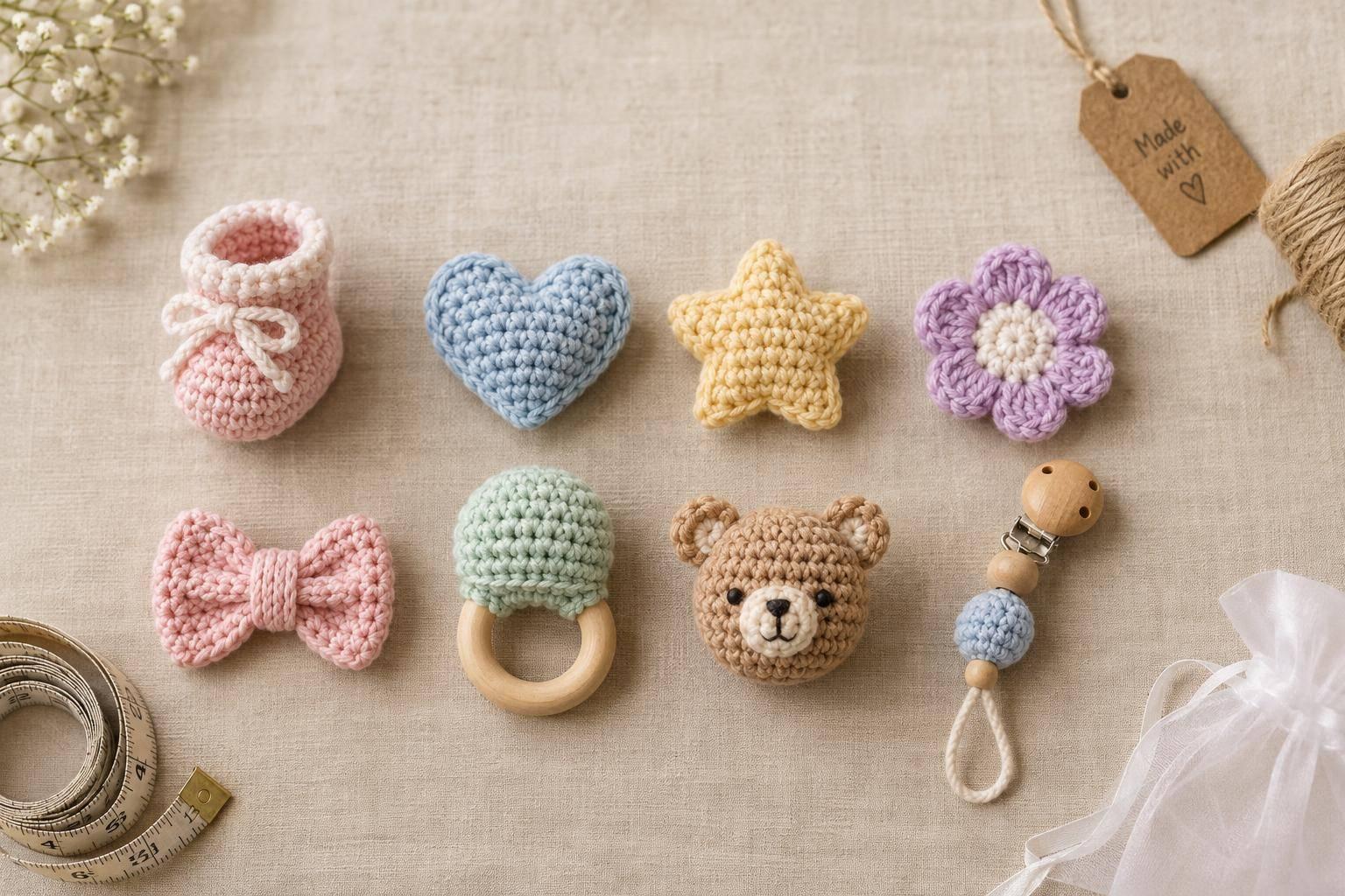 8 Mini Crochet Baby Shower Favors: Free Patterns