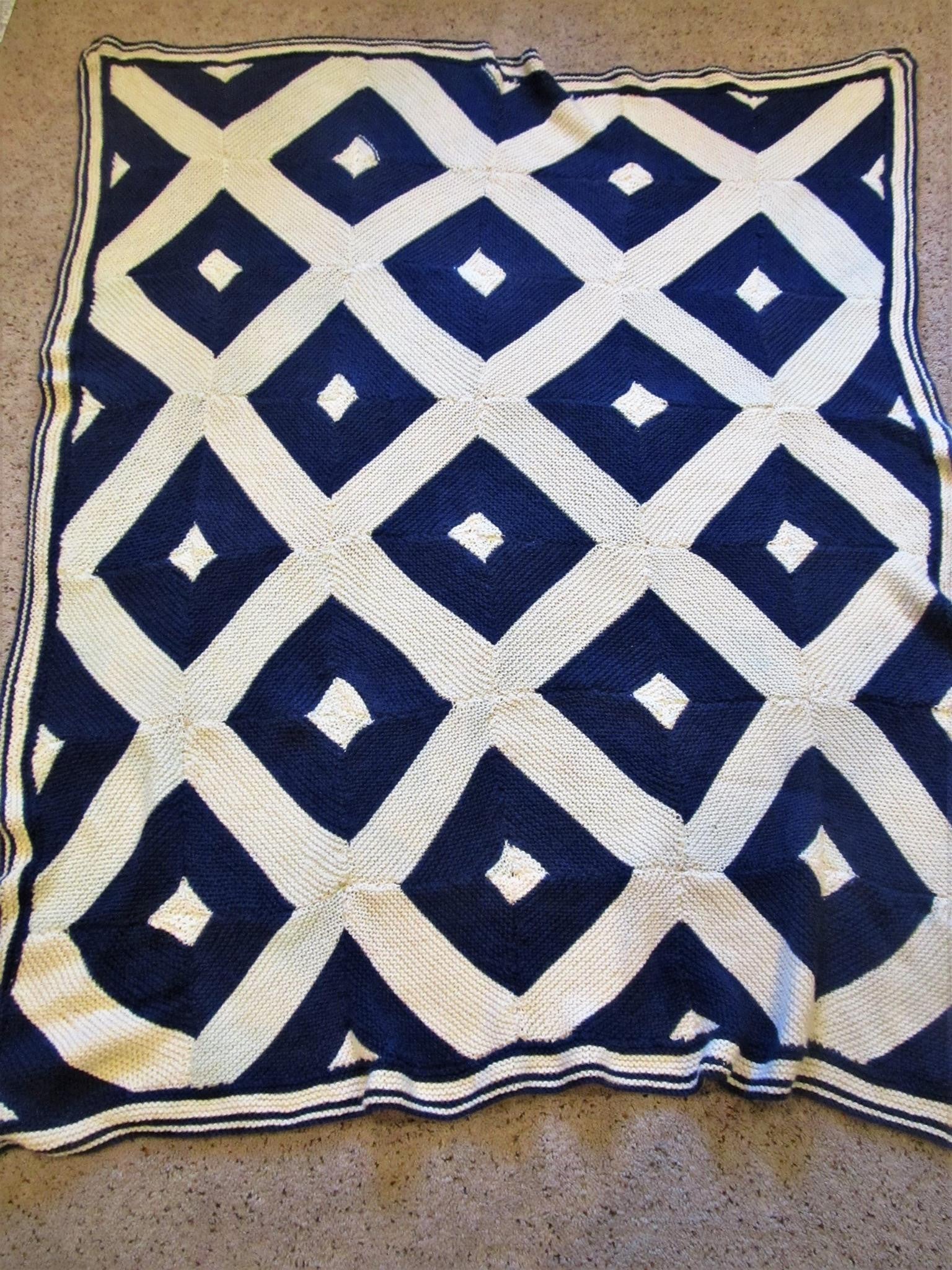 Knitting for Charity: The Thin Blue Line Knitted Afghan