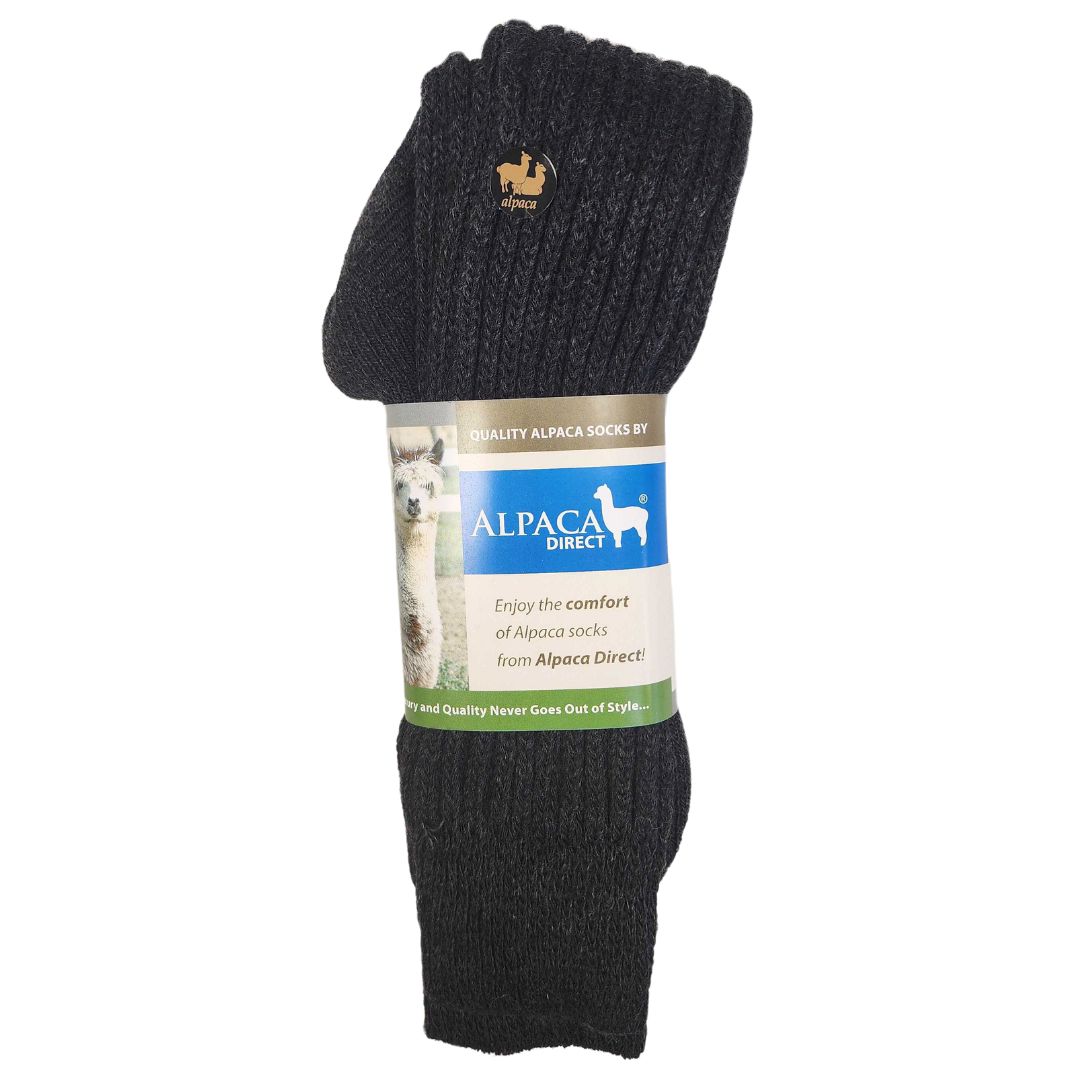Rainier Alpaca Over The Calf Socks-Socks-Alpaca Direct-Large-Charcoal-Alpaca Direct
