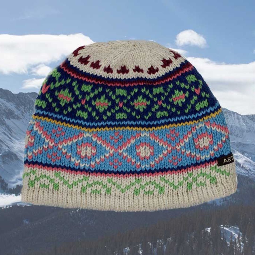Alpaca Hat with Fleece Lining-Apparel-Alpaca Direct-Blue/Pink/Green-Alpaca Direct