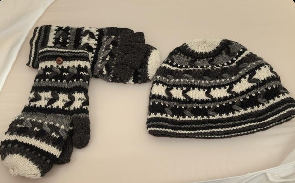 Alpaca Convertible Mittens and Hat Set-Apparel-Alpaca Direct-Alpaca Direct