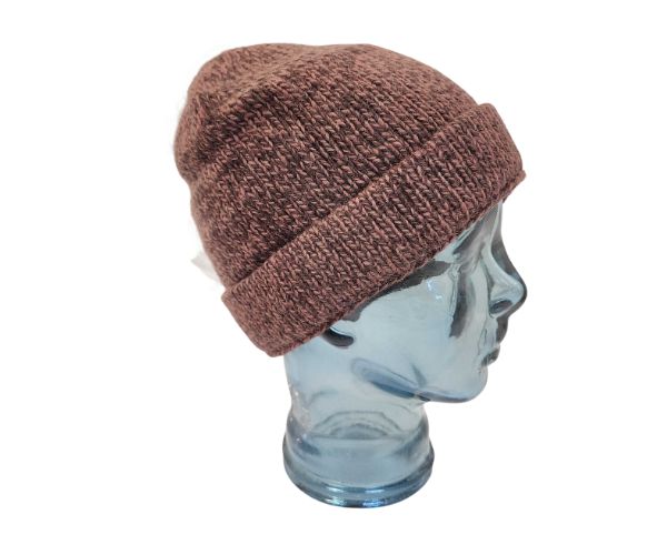 Alpaca Cuffed Hat-Apparel-Alpaca Direct-Marled Brown/Rust-Alpaca Direct