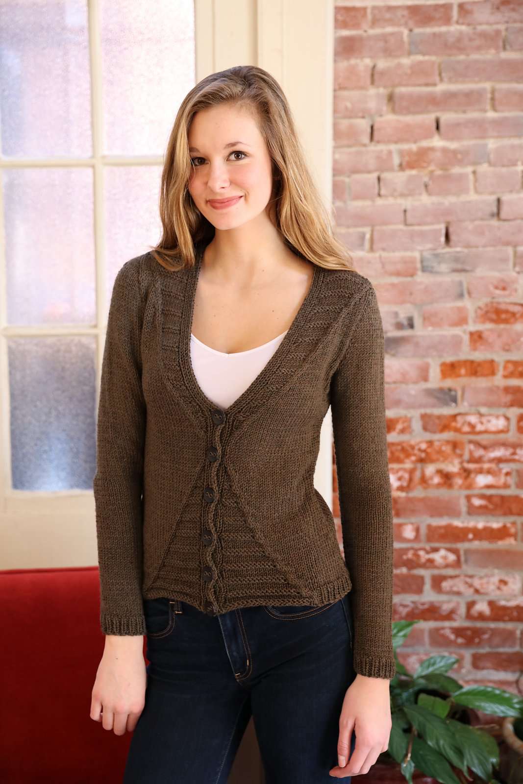Horizontal Rib Cardigan by Vladimira Ilkovicova-Patterns-Plymouth Yarn-Alpaca Direct