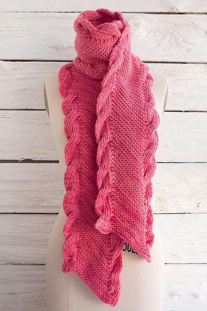 Bias Scarf with Ribbed Cables by Lisa R. Myers-Patterns-Manos del Uruguay-Alpaca Direct