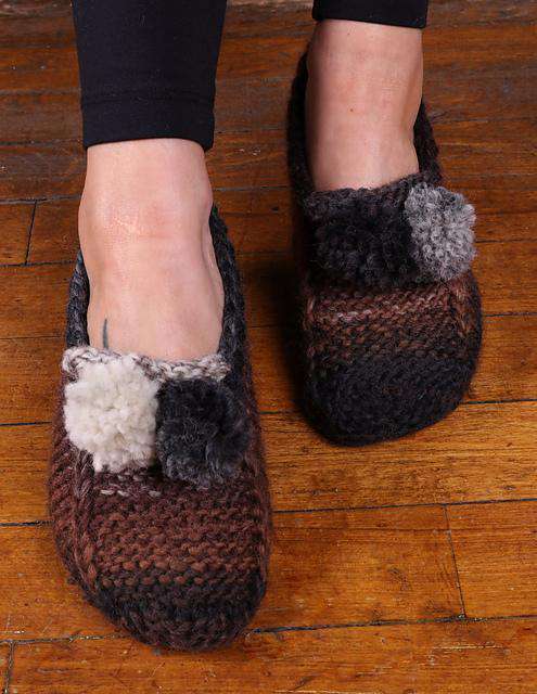 F736 Slipper Socks by Vanessa Ewing-Patterns-Plymouth Yarn-Alpaca Direct Main image