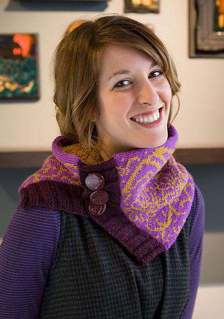 Winterfloral Cowl #1 by Cheryl Burke-Patterns-Berroco-Alpaca Direct