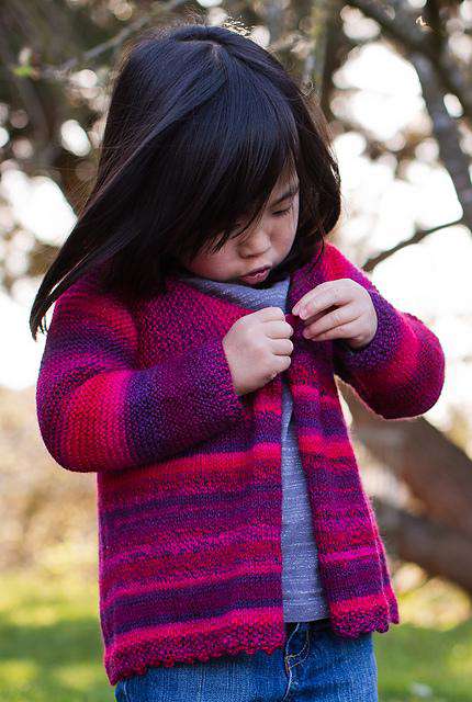 Girl&#39;s Garter Stitch Swing Jacket by Sassy Skein-Patterns-Skacel-Alpaca Direct