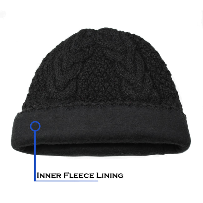Alpaca Direct Cabled Beanie with Fleece Lining Secondary image