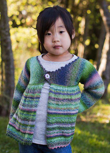 Girl's Garter Stitch Swing Jacket by Sassy Skein