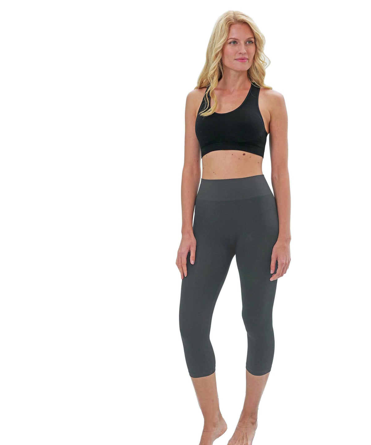 Bamboo High Band Capri-Apparel-Alpaca Direct-Charcoal Size 0 to Small-Alpaca Direct