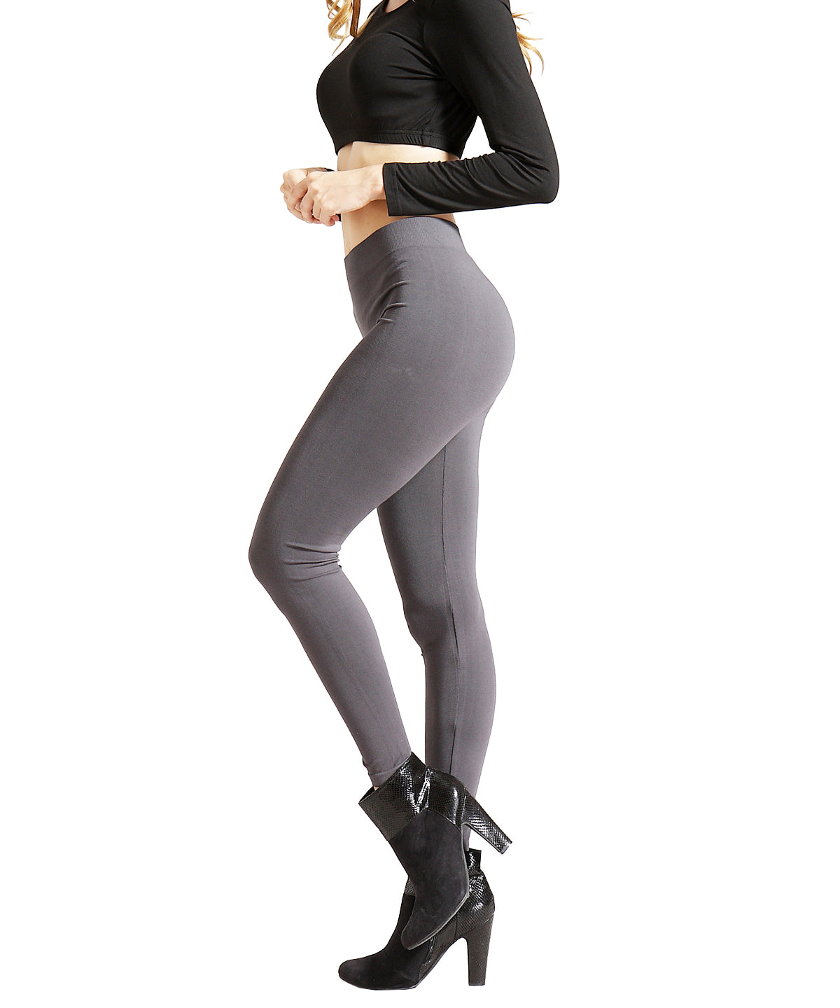 Bamboo Regular Band Legging-Apparel-Alpaca Direct-Charcoal-Alpaca Direct