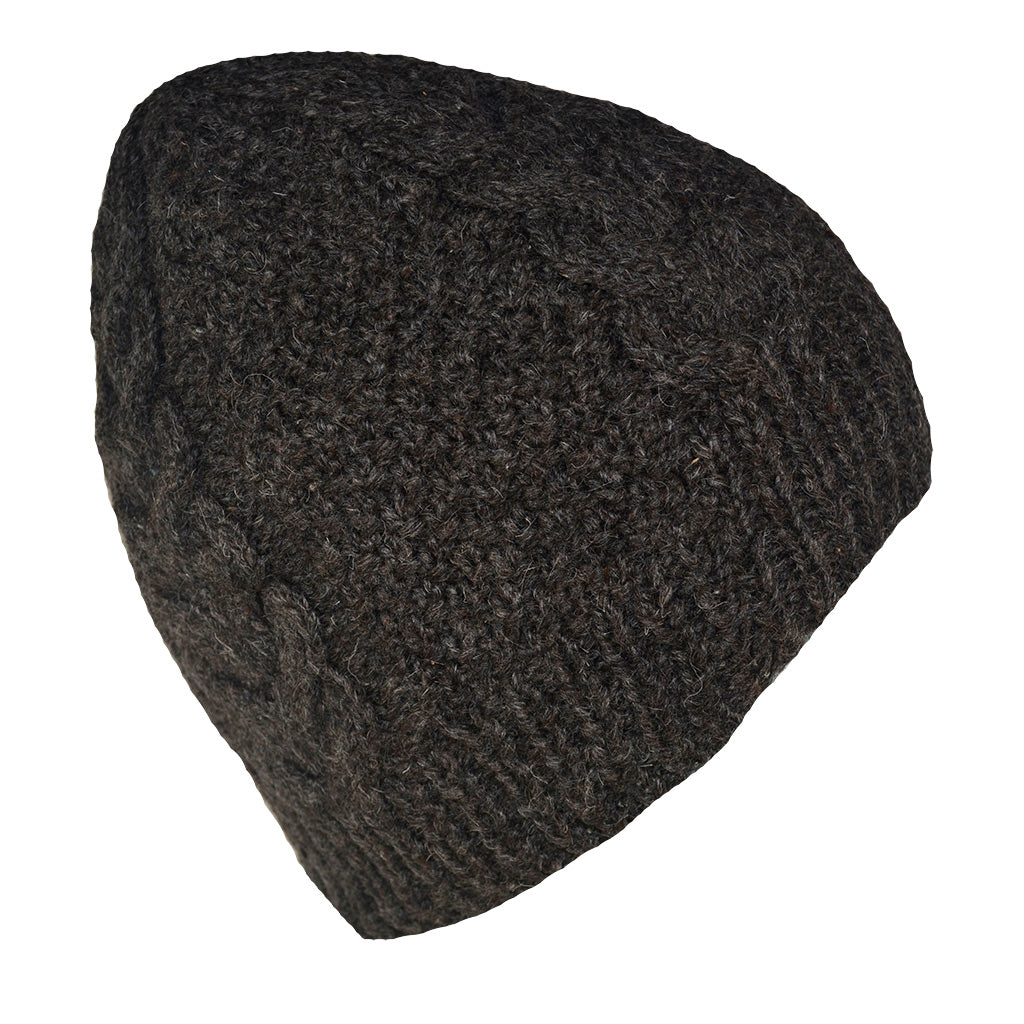 Alpaca Direct Cabled Beanie with Fleece Lining-Apparel-Alpaca Direct-Charcoal-Alpaca Direct