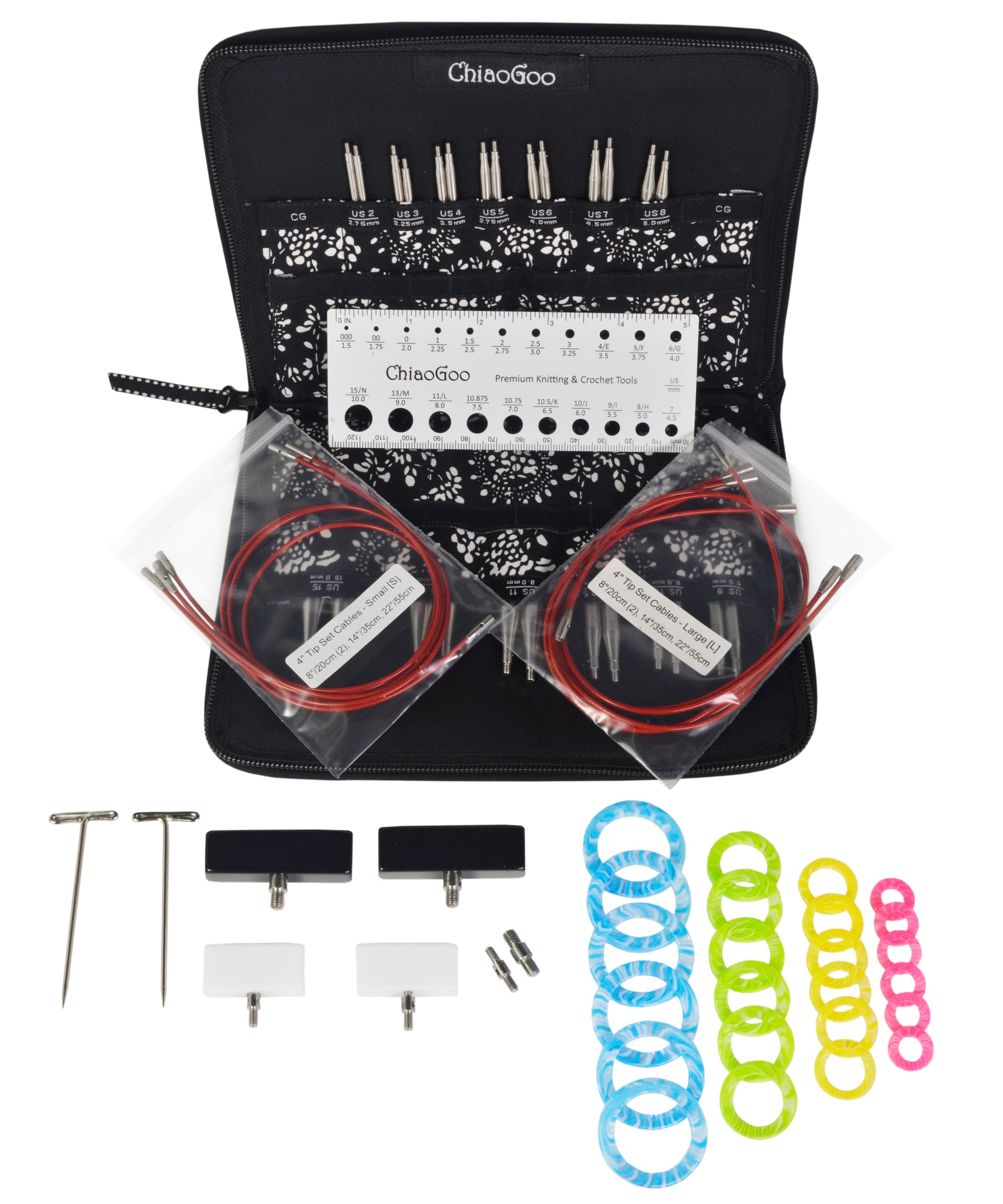 Chiaogoo Twist Complete Set 4" Interchangeable Redlace Needle Set