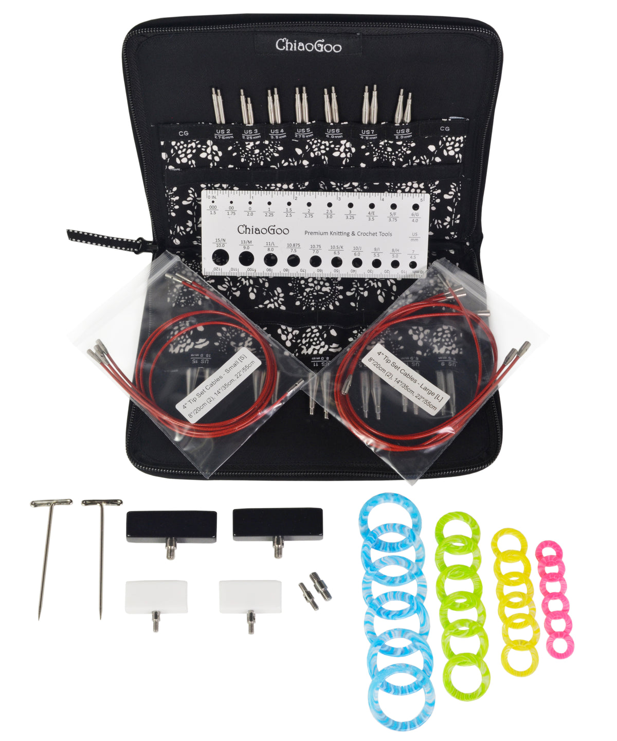 Chiaogoo Twist Complete Set 5" Interchangeable Redlace Needle Set 7500-C-Needles-Chiaogoo-Alpaca Direct