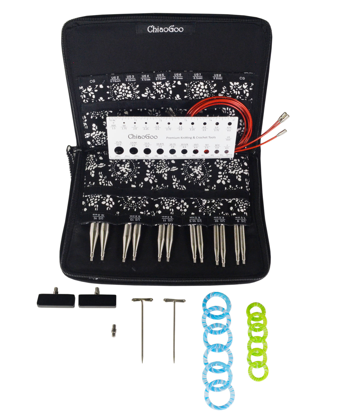 Chiaogoo Twist Large 5" Interchangeable Redlace Needle Set 7500L-Needles-Chiaogoo-Alpaca Direct Main image