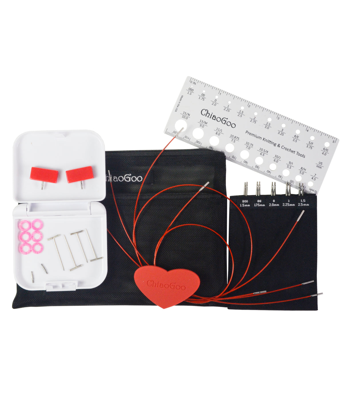 Chiaogoo Twist Mini 4" Interchangeable Redlace Needle Set 7400-M-Needles-Chiaogoo-Alpaca Direct