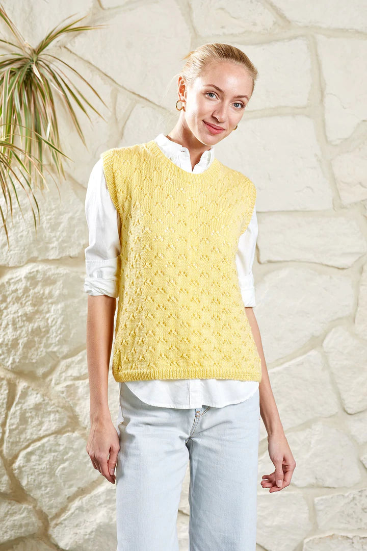 Daffodil Vest Universal Yarn Designed by Aubrey Busek-Patterns-Universal Yarns-Alpaca Direct