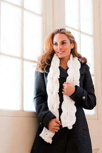 F549 Encore Mega Reversible Cabled Scarf by Plymouth Yarn Design Studio-Patterns-Plymouth Yarn-Alpaca Direct