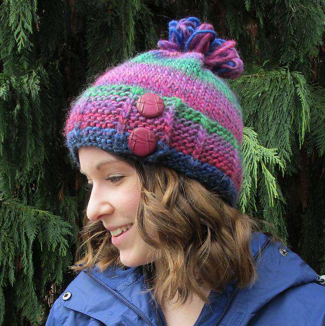 F569 Slip Stitch Button Hat by Plymouth Yarn-Patterns-Plymouth Yarn-Alpaca Direct