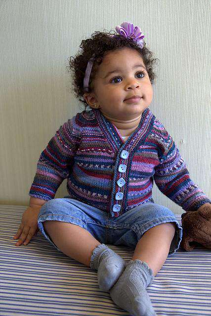 F602 Sweetly Stripes Cardigan by Vanessa Ewing-Patterns-Plymouth Yarn-Alpaca Direct
