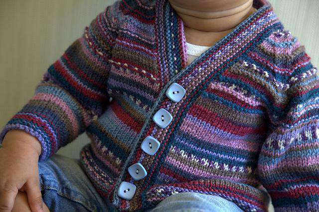 F602 Sweetly Stripes Cardigan by Vanessa Ewing-Patterns-Plymouth Yarn-Alpaca Direct