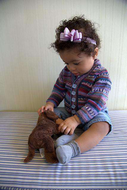 F602 Sweetly Stripes Cardigan by Vanessa Ewing-Patterns-Plymouth Yarn-Alpaca Direct