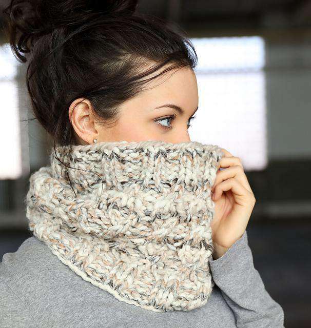 F716 Cabled Cowl by Jennifer Owens-Patterns-Plymouth Yarn-Alpaca Direct
