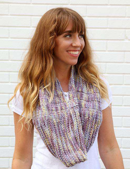 F739 Rib Columns Cowl by Vanessa Ewing-Patterns-Plymouth Yarn-Alpaca Direct