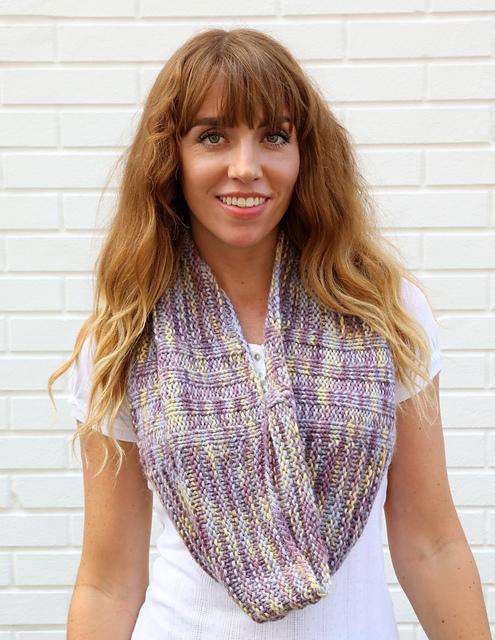 F739 Rib Columns Cowl by Vanessa Ewing-Patterns-Plymouth Yarn-Alpaca Direct Main image