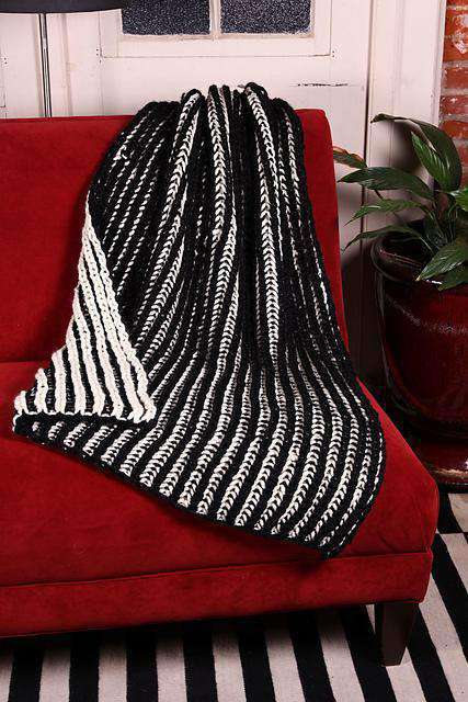 F784 Brioche Lap Afghan by Vanessa Ewing-Patterns-Plymouth Yarn-Alpaca Direct