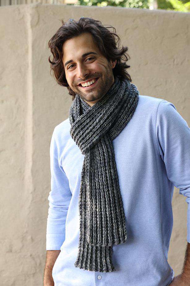 Man’s Ribbed Scarf by Plymouth Yarn-Patterns-Plymouth Yarn-Alpaca Direct Main image