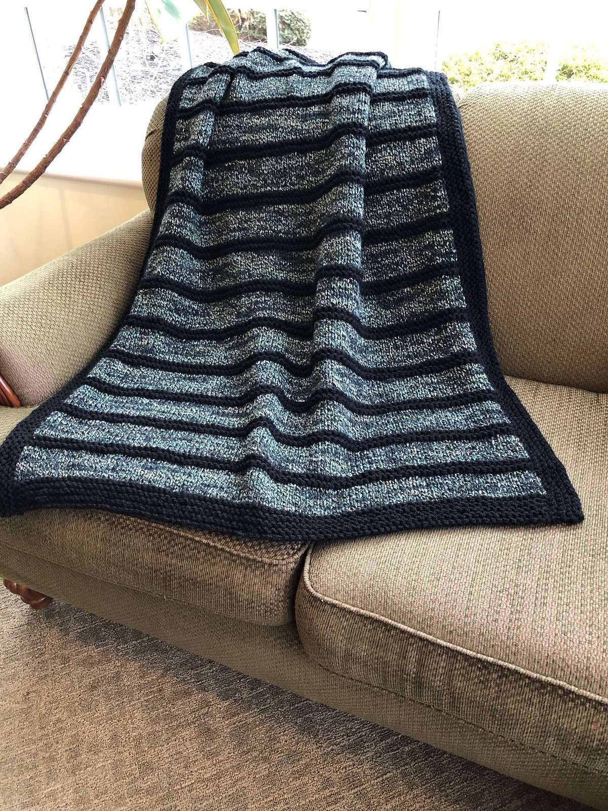 Black Striped Throw by Plymouth Yarn-Patterns-Plymouth Yarn-Alpaca Direct