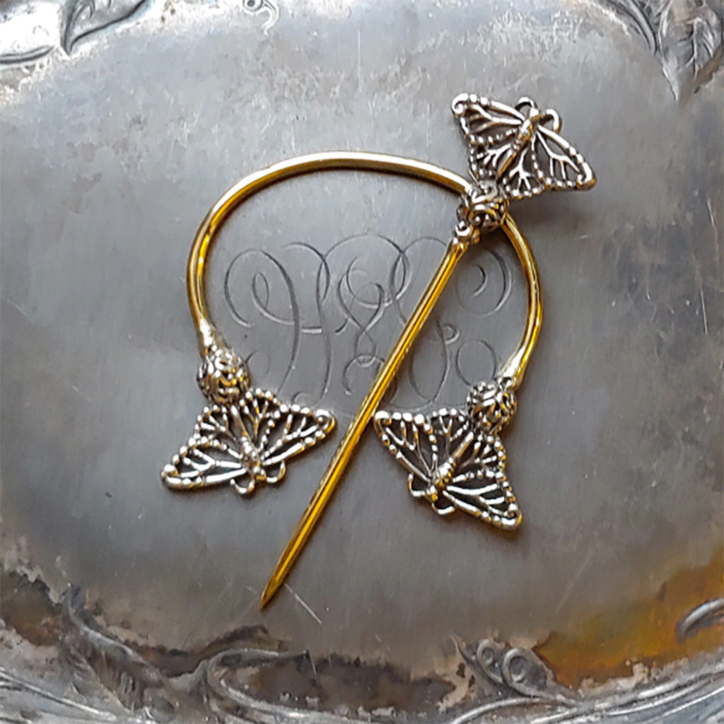 Filigree Monarch Butterfly Penannular Brooch-Notions-Jul Designs-Alpaca Direct