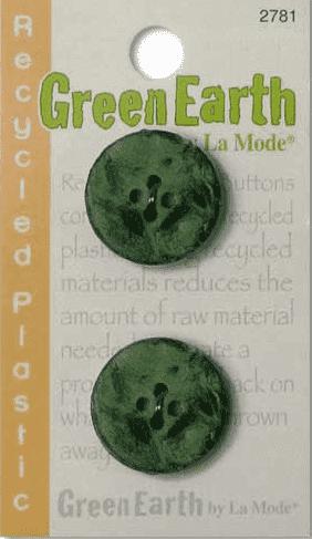 Green Earth Recycled Plastic Green 3/4 in (19MM) Buttons-Notions-Alpaca Direct-Alpaca Direct