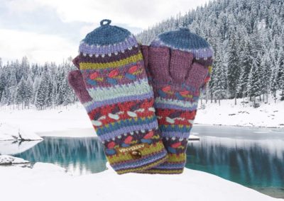 Alpaca Convertible Mittens-Apparel-Alpaca Direct-Blue/Purple/Burgundy-Alpaca Direct