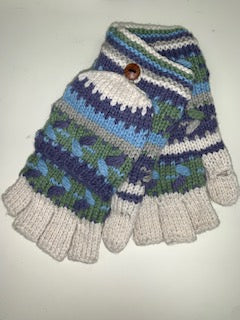 Alpaca Convertible Mittens-Apparel-Alpaca Direct-Blue/Purple/Green-Alpaca Direct